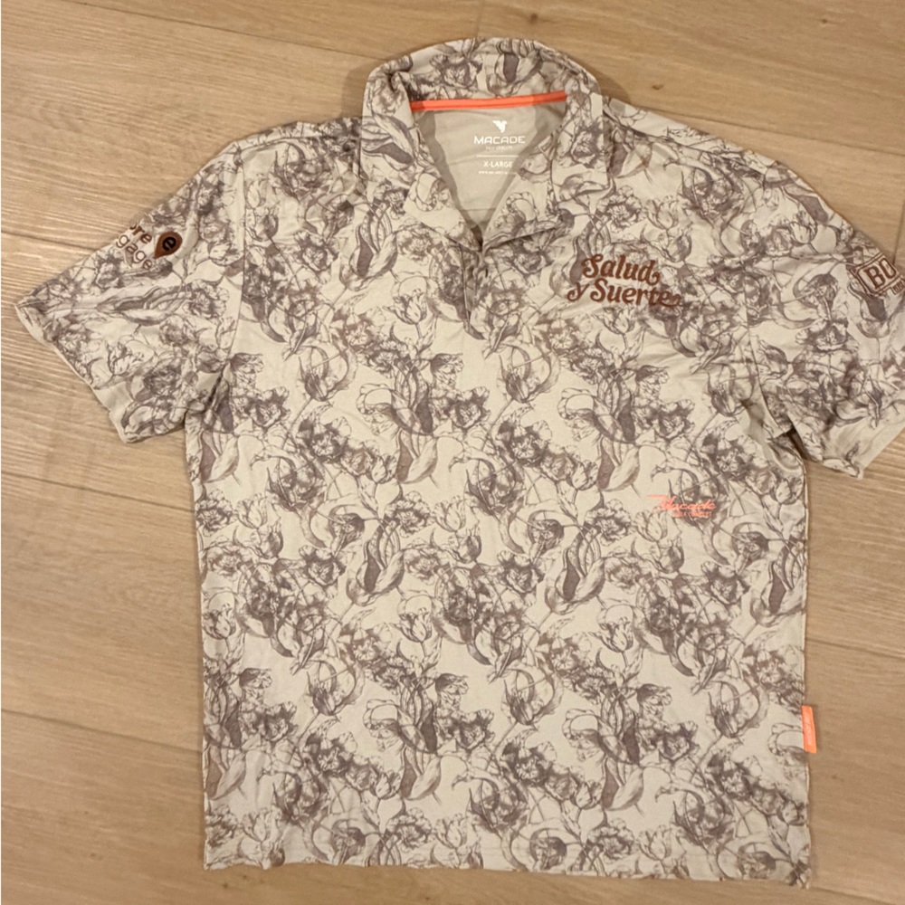 Cream and Gray Polo Shirt
